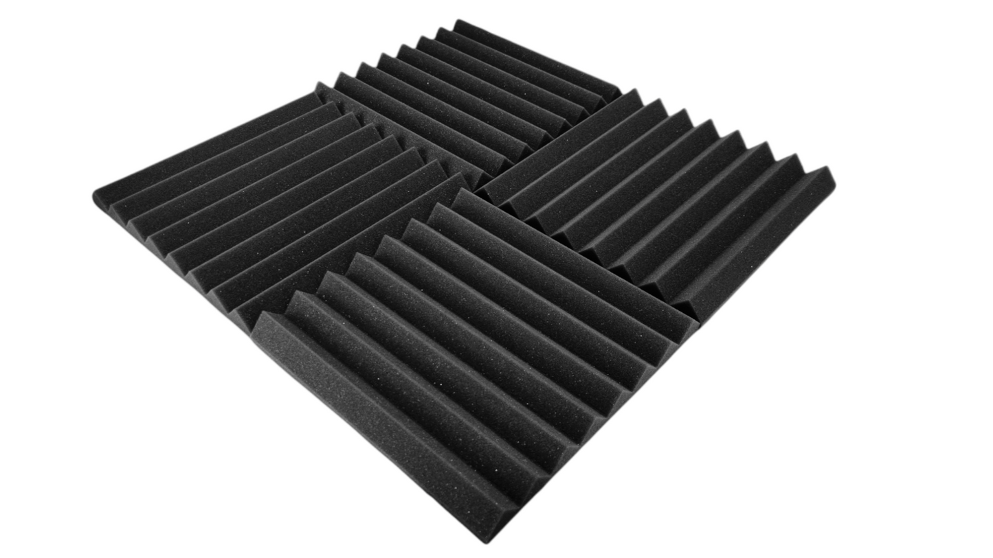 24 Pack Pro-coustix Echostop high density, fire retardant, acoustic foam tiles for vocal booths gamers and voice over booths and large coverage Dark Grey