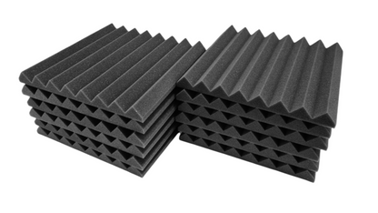 24 Pack Pro-coustix Echostop high density, fire retardant, acoustic foam tiles for vocal booths gamers and voice over booths and large coverage Dark Grey